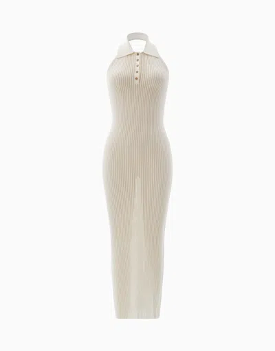 Dodiee Rey Pointelle Maxi Dress In Cream In White
