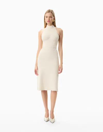 Dodiee Sofia Sculpt-knit Midi Dress In Cream In White