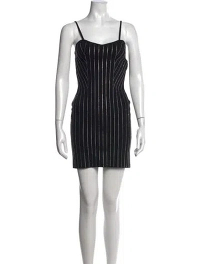 Pre-owned Dodiee Striped Mini Dress W/ Tags In Black