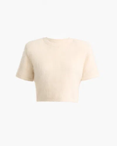Dodiee Talia Alpaca Wool Tshirt In Cream In White