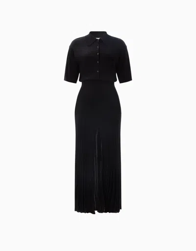 Dodiee Veda Silk Maxi Dress In Noir In Black