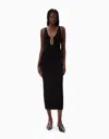 Dodiee Vivi Deep V Keyhole Maxi Dress In Noir In Black