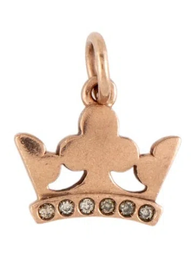 Pre-owned Dodo 9k Diamond Crown Charm In Multi