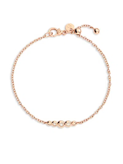 Dodo 9kt Rose Gold Bollicine Diamond Bracelet