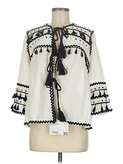 Pre-owned Dodo Bar Or 3/4 Sleeve Blouse In White