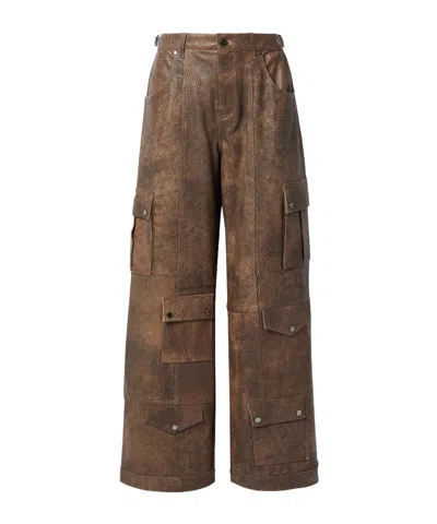 Dodo Bar Or Arianna Leather Wide-leg Cargo Pants In Multi