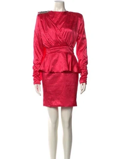 Pre-owned Dodo Bar Or Bateau Neckline Mini Dress In Pink