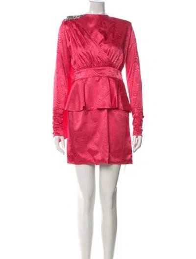 Pre-owned Dodo Bar Or Bateau Neckline Mini Dress In Pink