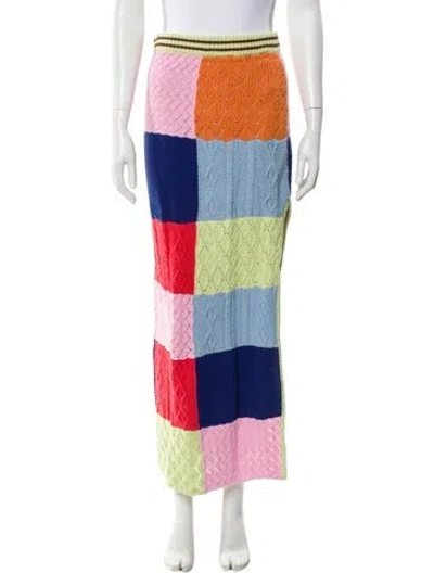 Pre-owned Dodo Bar Or Colorblock Pattern Midi Length Skirt In Multi