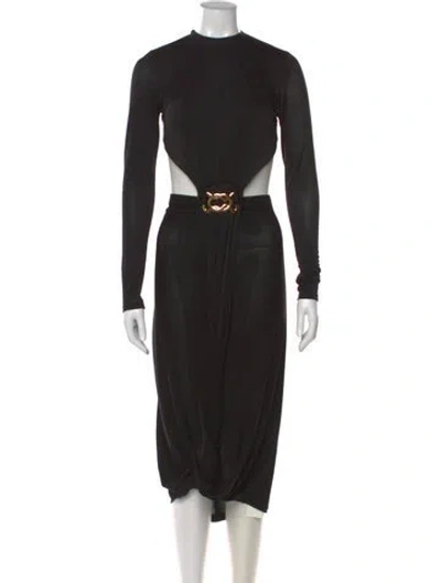 Pre-owned Dodo Bar Or Crew Neck Long Dress In Black