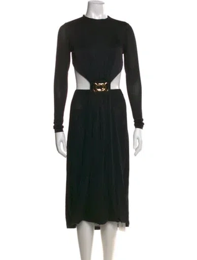 Pre-owned Dodo Bar Or Crew Neck Midi Length Dress In Black