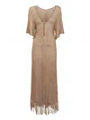 Dodo Bar Or Fringed Midi Knit Dress In Brown