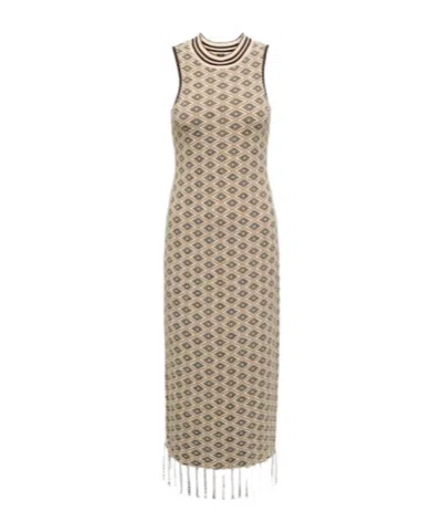 Dodo Bar Or Embellished Jacquard Midi Dress In Nude