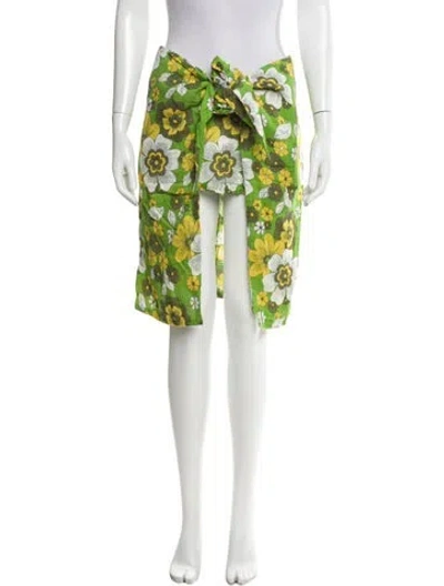 Pre-owned Dodo Bar Or Floral Print Knee-length Skirt In Green