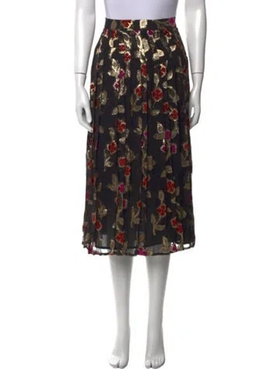 Pre-owned Dodo Bar Or Floral Print Midi Length Skirt In Multi