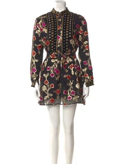 Pre-owned Dodo Bar Or Floral Print Mini Dress In Multi