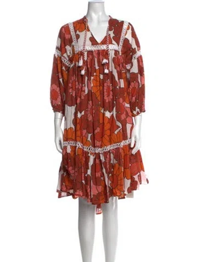 Pre-owned Dodo Bar Or Floral Print Mini Dress In White