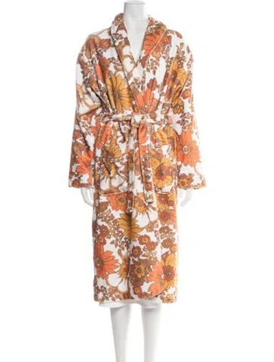 Pre-owned Dodo Bar Or Floral Print Robe In Brown