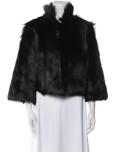 Pre-owned Dodo Bar Or Fur Faux Fur Jacket In Black