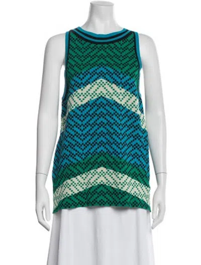 Pre-owned Dodo Bar Or Graphic Print Crew Neck Top In Blue