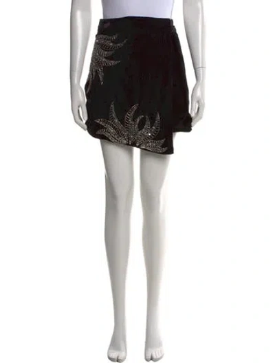 Pre-owned Dodo Bar Or Graphic Print Mini Skirt In Black