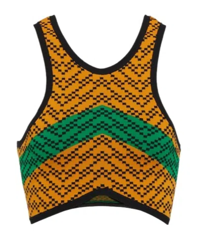 Dodo Bar Or Jacquard Crop Top In Orange