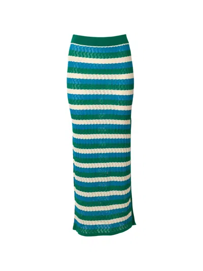 Dodo Bar Or June Striped Maxi Skirt In Blue