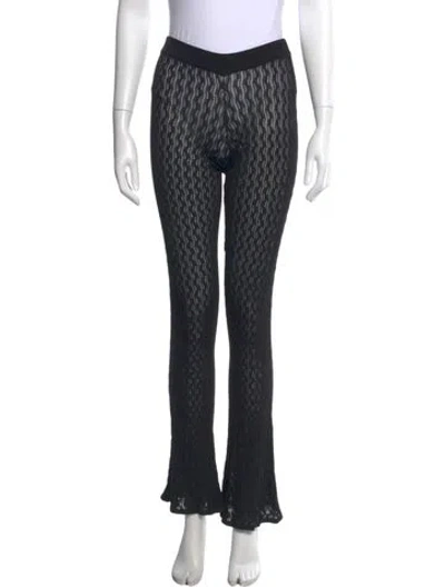 Pre-owned Dodo Bar Or Lace Pattern Flared Pants In Black