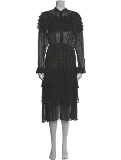 Pre-owned Dodo Bar Or Lace Pattern Long Dress In Gray