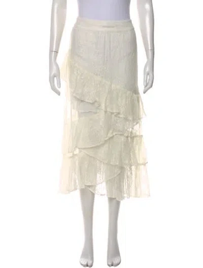 Pre-owned Dodo Bar Or Lace Pattern Long Skirt In Neutral