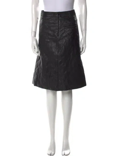 Pre-owned Dodo Bar Or Leather Knee-length Skirt In Black