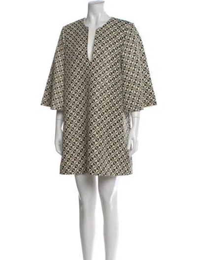 Pre-owned Dodo Bar Or Leather Mini Dress In Neutral