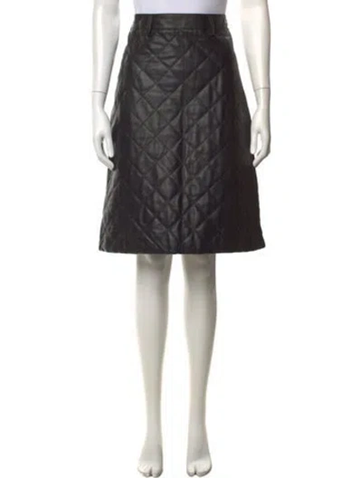 Pre-owned Dodo Bar Or Leather Mini Skirt In Black