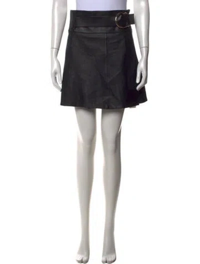 Pre-owned Dodo Bar Or Leather Mini Skirt In Black