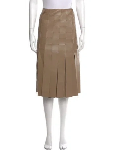 Pre-owned Dodo Bar Or Leather Mini Skirt In Neutral