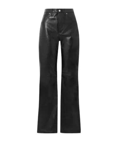 Dodo Bar Or Leather Straight-leg Pants In Black