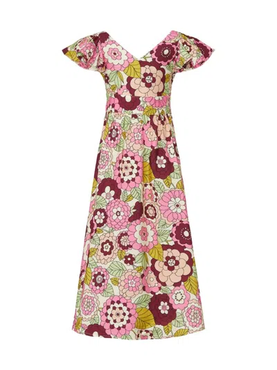 Dodo Bar Or Kids' Little Girl's & Girl's Jenny Floral A Line Dress In Pink