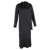 Dodo Bar Or Midi Dress In Black Silk In Blue