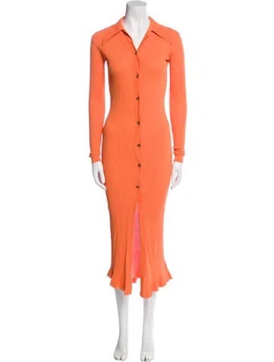 Pre-owned Dodo Bar Or Midi Length Dress In Orange