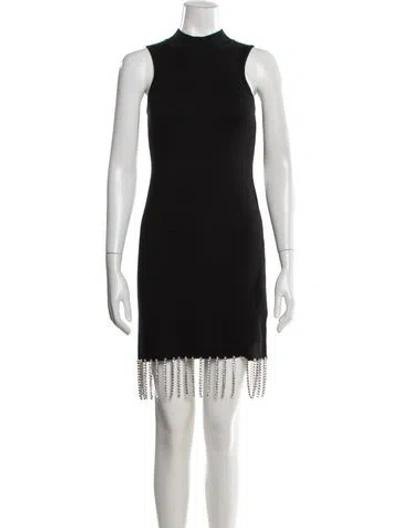 Pre-owned Dodo Bar Or Mock Neck Mini Dress In Black