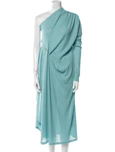 Pre-owned Dodo Bar Or One-shoulder Midi Length Dress In Blue