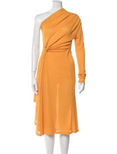 Pre-owned Dodo Bar Or One-shoulder Midi Length Dress In Yellow