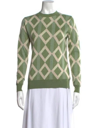 Pre-owned Dodo Bar Or Patterned Crew Neck Sweater In Green