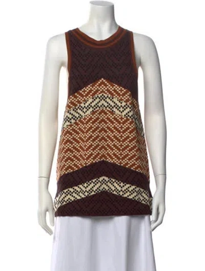 Pre-owned Dodo Bar Or Patterned Crew Neck Top In Multicolor