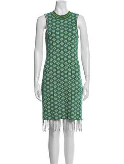 Pre-owned Dodo Bar Or Patterned Knee-length Dress In Green