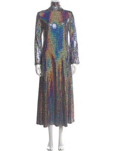 Pre-owned Dodo Bar Or Patterned Long Dress In Multicolor