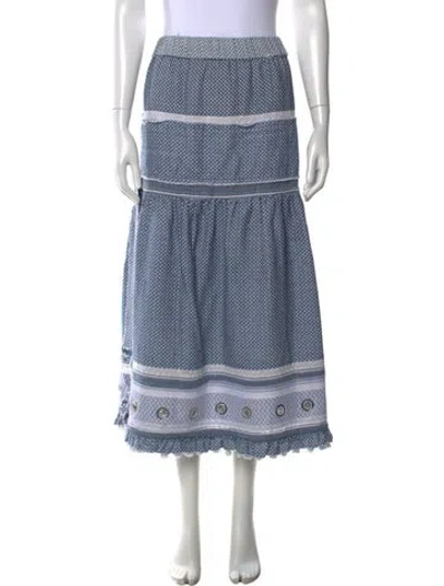 Pre-owned Dodo Bar Or Patterned Long Skirt In Blue