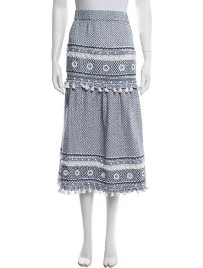 Pre-owned Dodo Bar Or Patterned Long Skirt In Blue