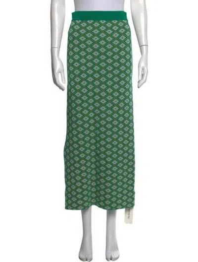 Pre-owned Dodo Bar Or Patterned Long Skirt In Green