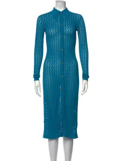 Pre-owned Dodo Bar Or Patterned Midi Length Dress In Blue
